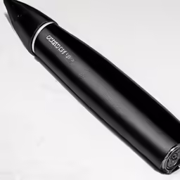a close up shot of the top of a sleek black roller
