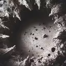 a brown circle filled with dirt and mud