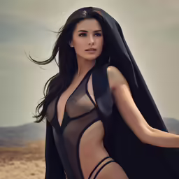 a sexy woman in an open body suit