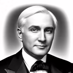 the man in the suit has white hair
