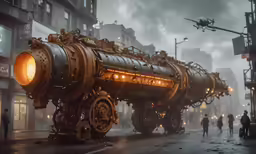 a street scene with a vehicle that has been cut down