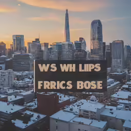 a sign above a city in front of the empire building