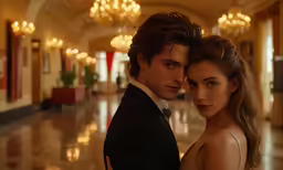 two people in a hotel posing for a photo
