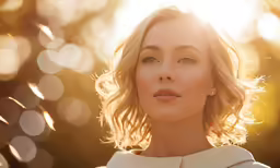a woman wearing white is in the sunlight
