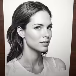 a black and white photo of a woman