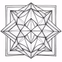 drawing of an abstract design in white paper