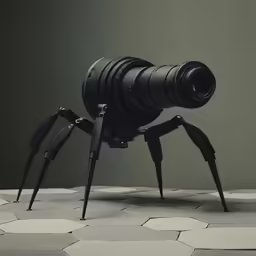 a large spider camera on the ground
