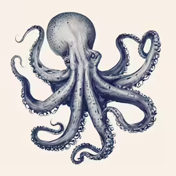 a octopus is shown on a white background