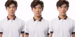 four different shots of the same man,three different views of the same guy in different poses