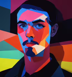 a painting of a man with a hat on it,a painting of a man with blue eyes and a beard