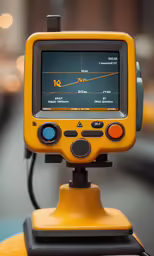 a yellow display with a line drawn down across it