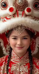 a beautiful little girl wearing an asian costume