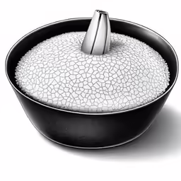 a piece of cake being cooked in a pan
