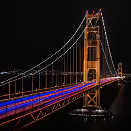 view of the golden gate bridge during the night