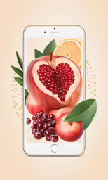 an artistic photo with fruit on the screen