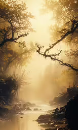 a body of water with some trees by it