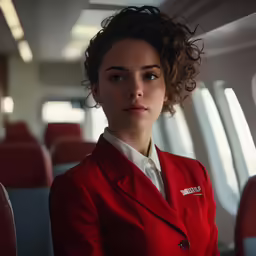 a young woman wearing an airplane uniform posing for the camera