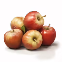 a bunch of apples sit in front of a white background
