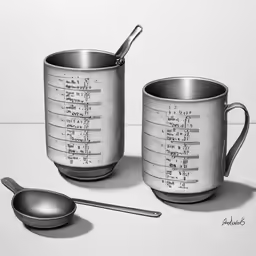a couple of mugs are sitting on the counter