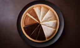 a plate with slices of cake on it
