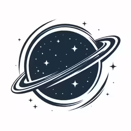 an illustration of saturn with stars and space