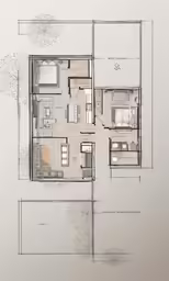 a drawing of a plan for the home