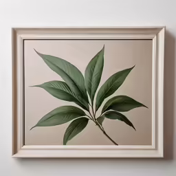 a picture of a plant is hanging on the wall