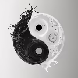 an artistic image of a yin - yang shaped object in the water