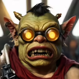 a demon character with an orange glowing eye