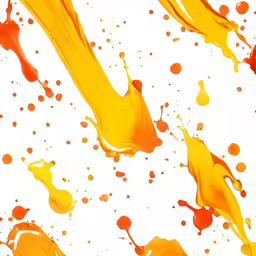 bright yellow paint splatches in an animated motion