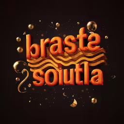 the word braste soulita spelled in 3d letters with bubbles