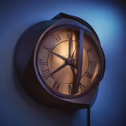 an old clock in dark lighting with no numbers