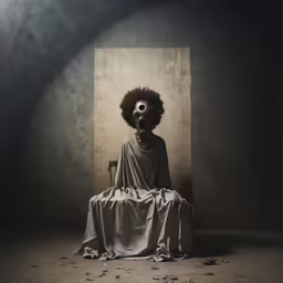 an image of a clown sitting down