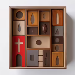 a close up of an open box with different things inside