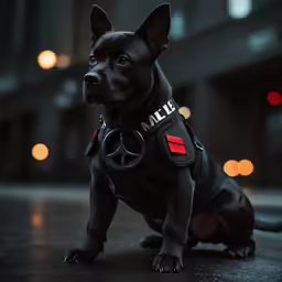 a dog wearing a german shepard security outfit