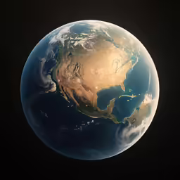 a black picture of the earth and a light brown color part of the earth