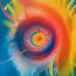 a close up of an eye with water on the bottom