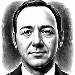 a drawing of a man in a suit and tie