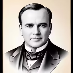 an illustration of a man in suit and bow tie