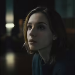 a woman staring away while sitting down