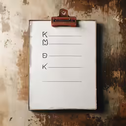 a blank paper with a piece of paper attached to it