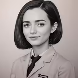 a girl is dressed in a uniform and she has a tie