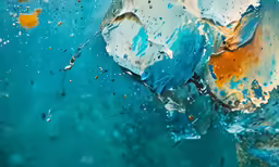 a close up view of water with paint on it