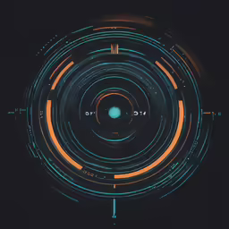 a picture with circles inside the dark background
