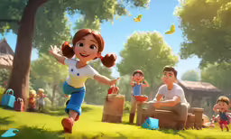 animated family portrait for children from disney pixama