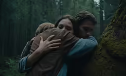 a couple hugs while in the woods