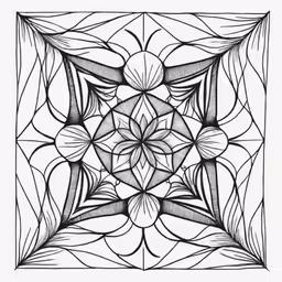 an intricate geometric drawing, depicting a flower