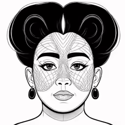a drawing of a woman with her hair pulled back