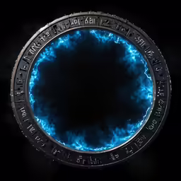 a blue circle filled with burning letters