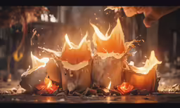 the candle is lit and ready to burn